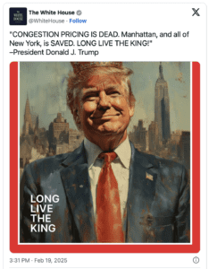 An AI image of President Donald Trump as king was posted by the White House in February. (White House photo)
